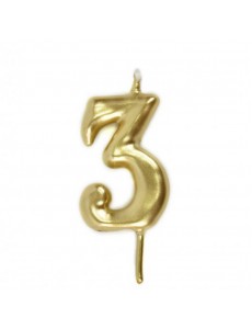 Vela Número 3 Dourado